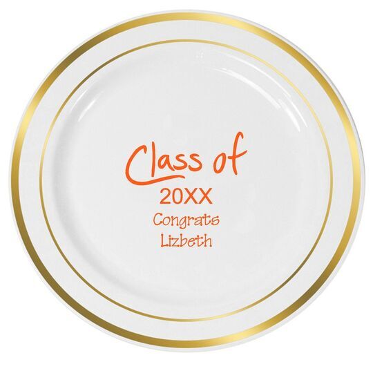 Pick Any Year of Fun Class of Premium Banded Plastic Plates
